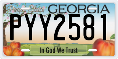 GA license plate PYY2581