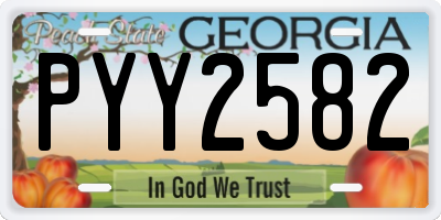 GA license plate PYY2582