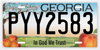 GA license plate PYY2583