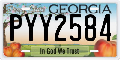 GA license plate PYY2584