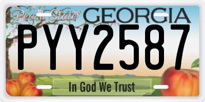 GA license plate PYY2587