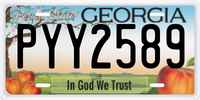 GA license plate PYY2589