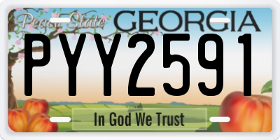 GA license plate PYY2591
