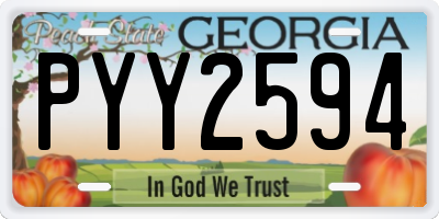 GA license plate PYY2594