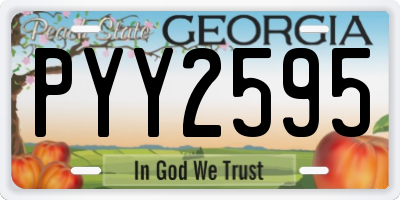 GA license plate PYY2595