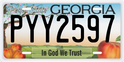 GA license plate PYY2597