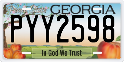 GA license plate PYY2598
