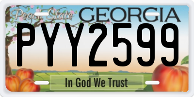 GA license plate PYY2599