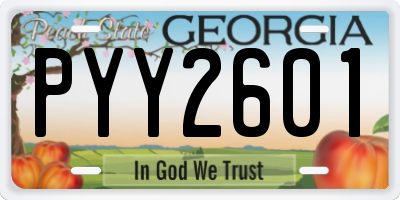 GA license plate PYY2601