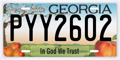 GA license plate PYY2602