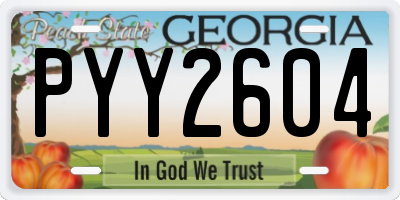GA license plate PYY2604