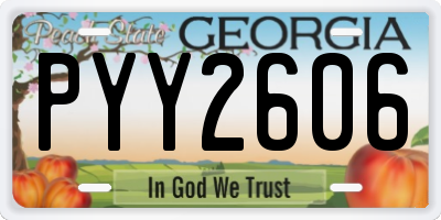 GA license plate PYY2606