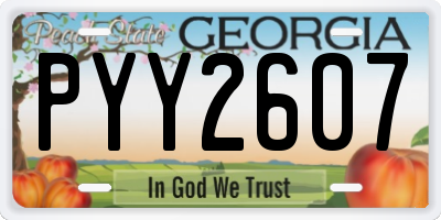 GA license plate PYY2607