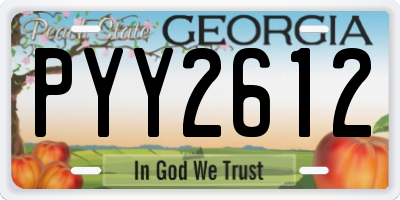 GA license plate PYY2612