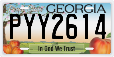GA license plate PYY2614