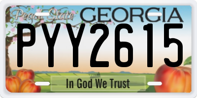 GA license plate PYY2615