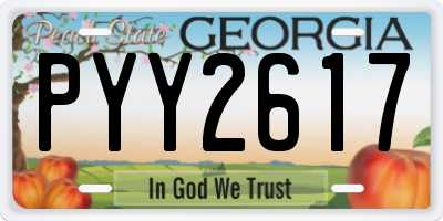 GA license plate PYY2617