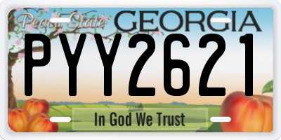 GA license plate PYY2621