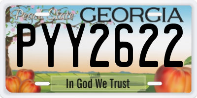 GA license plate PYY2622