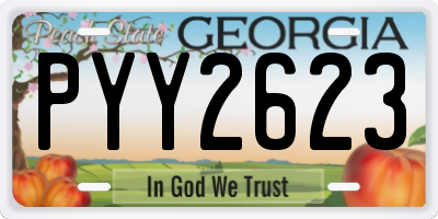 GA license plate PYY2623