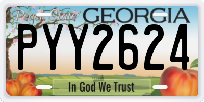 GA license plate PYY2624