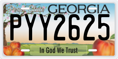 GA license plate PYY2625
