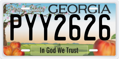 GA license plate PYY2626
