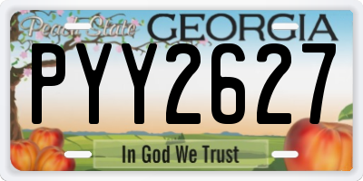 GA license plate PYY2627
