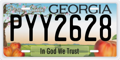 GA license plate PYY2628