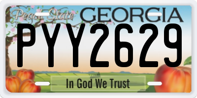 GA license plate PYY2629