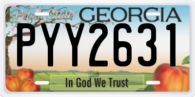 GA license plate PYY2631