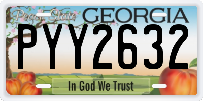 GA license plate PYY2632