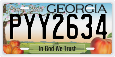 GA license plate PYY2634