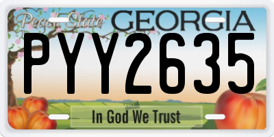 GA license plate PYY2635