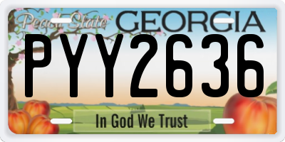 GA license plate PYY2636