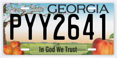 GA license plate PYY2641