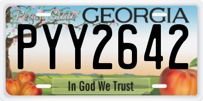 GA license plate PYY2642