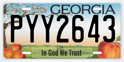 GA license plate PYY2643