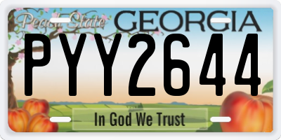 GA license plate PYY2644