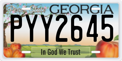 GA license plate PYY2645
