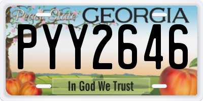 GA license plate PYY2646