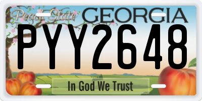 GA license plate PYY2648