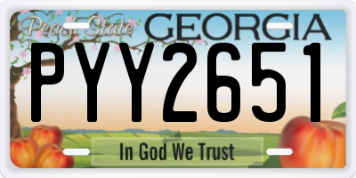 GA license plate PYY2651