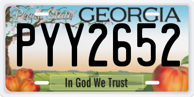 GA license plate PYY2652