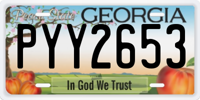 GA license plate PYY2653