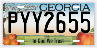 GA license plate PYY2655