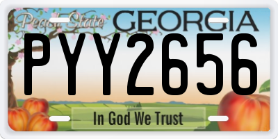 GA license plate PYY2656