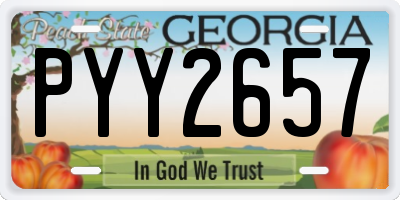 GA license plate PYY2657