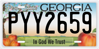 GA license plate PYY2659