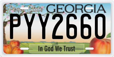 GA license plate PYY2660